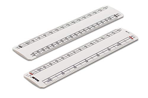 Rulex 15cm 6 inch Flat Oval Metric Scale Ruler 1:1 1:100 1:5 1:50/1:20 1:200 1:1250 1:2500 - UK manufactured