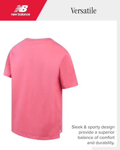 New Balance Active Girls Sweatpants Set - 2 Piece Short Sleeve Active T Shirt and Jogger Girls Pants with Pockets (7-16)4