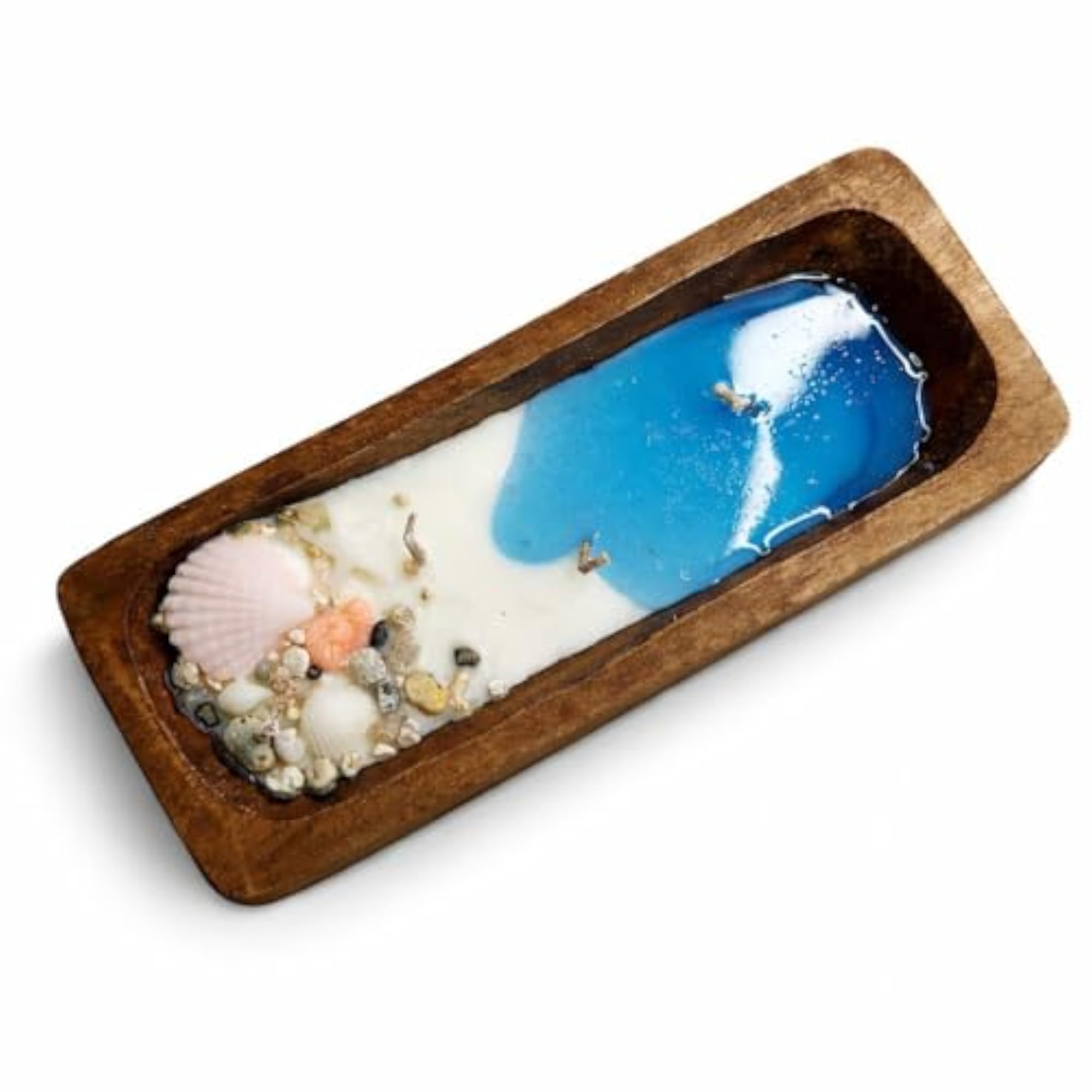 Handcrafted Coastal Beach Candle Tray