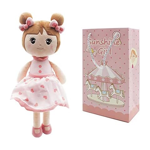 Maxshop 17'' Plush Dolls Baby Girl Toy Gifts Stuffed Doll Super Soft Plush Toy Pink with Gift Box (Pink Doll) Cover