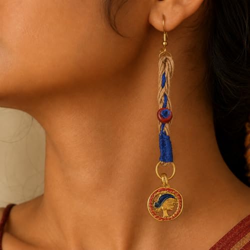 Image of Handcrafted Tribal & Dhokra Art Earrings Collection for Women - Royal Boho Statement Designs in Brass, Wooden, Beaded & Geometric Styles