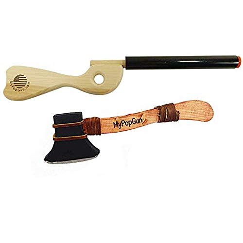 Patriotic Black Pop Gun Rifle-Davy Crockett Authentic Looking Tomahawk-American Classic Toy-Durable-Fun-Wonderful Civil War-Pretend Play Popgun for Boys & Girls Best Hand Made Toys in America-Enjoyed