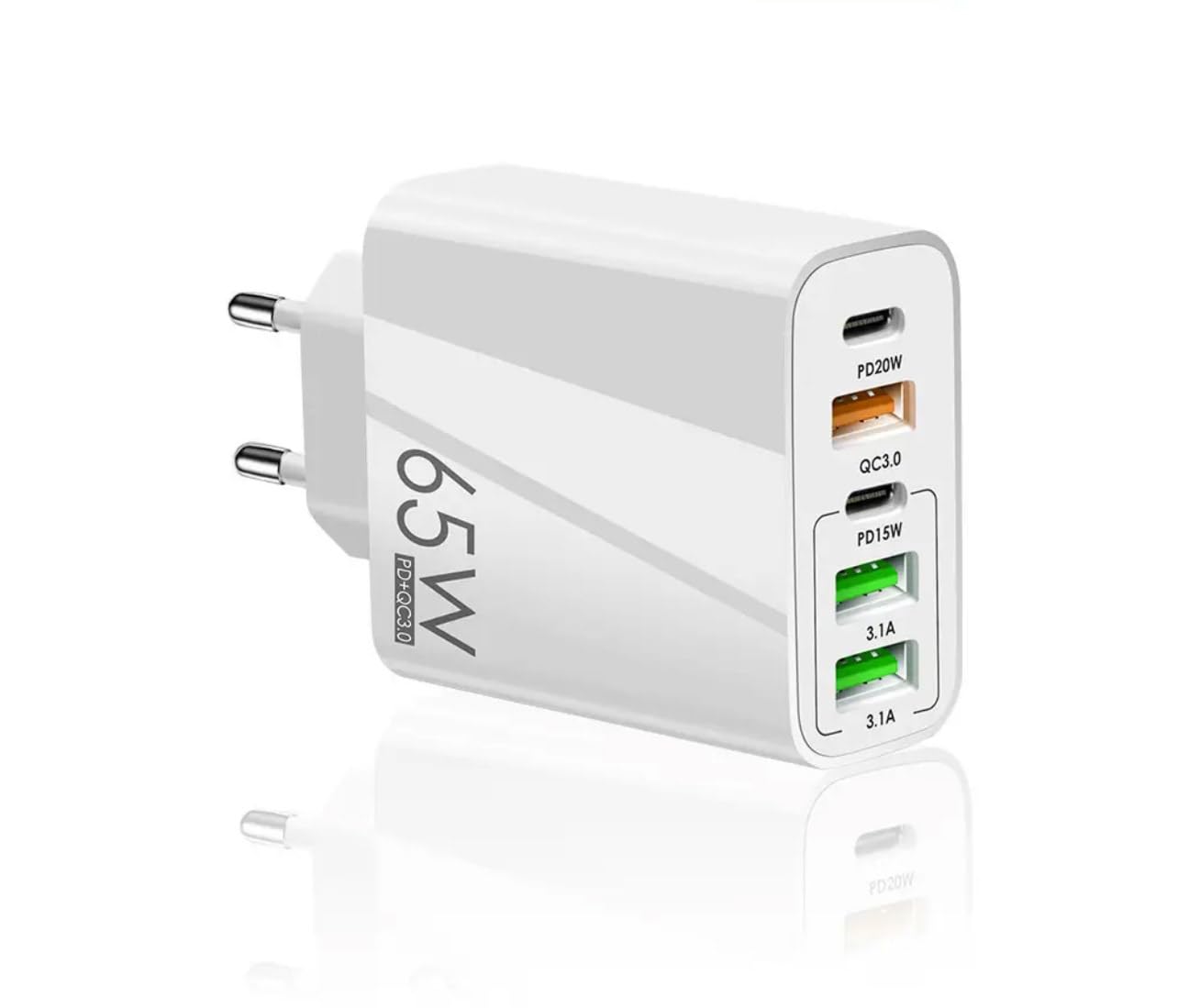 Chargeur USB-C INIU 65W 3 Ports - Rapide, Compact Avec Câble USBC Pour IPhone, Samsung, IPad Et Steam Deck