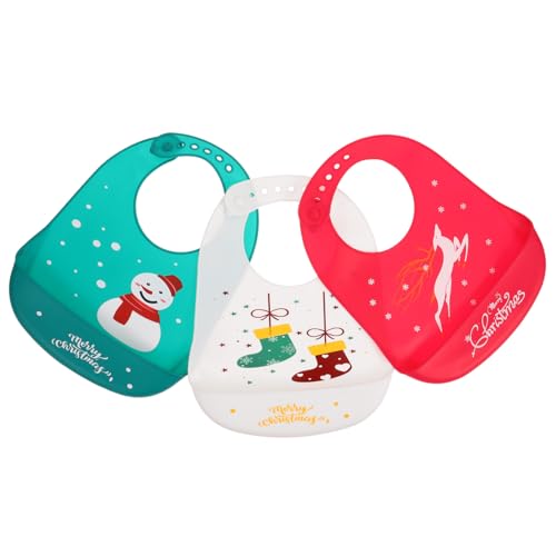 Yardwe 3Piezas Cotton Bibs Christmas Triangle Drool Towels For Newborns Soft And Absorbent For Feeding And Teething Present For Parents