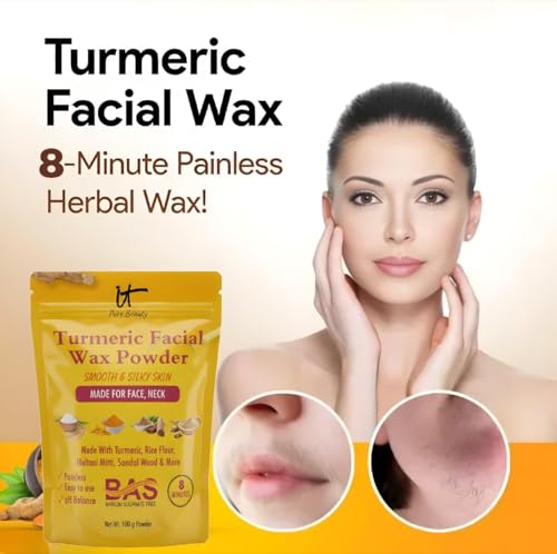 Image of Herbal Turmeric Wax Powder, 100g, Pain-Free Hair Removal, Paraben Free, Unisex