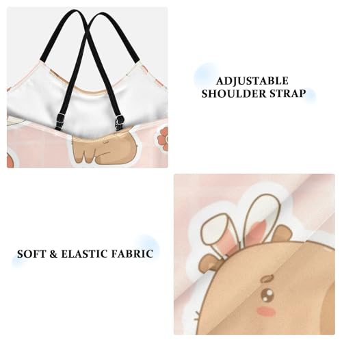 Girls One Piece Swimsuits Cute Capybara with Easter Eggs Sport Halter Swimwear Beach Bathing Suit, 3T3