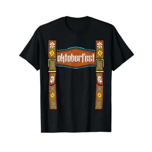 Oktoberfest Lederhosen Costume Cute German Bavarian Men Boys T-Shirt