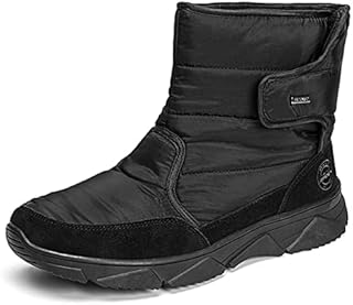 OZLIKA Mens Winter Trekking Backpacking Snow Boots Waterproof Insulated Shoes Non-Slip Fully Fur Lined Casual Lightweight Hiking Boot (Color : Black, Size : 6 UK)