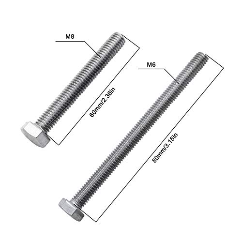 Image of 20Pcs Expansion Bolts 304 Stainless Steel External Hex Nut Expansion Screw Bolts Sleeve Anchors Heavy Duty M6x80mm M8X60mm