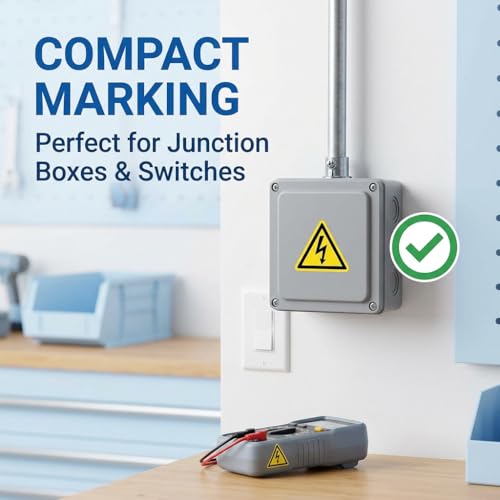 20 Stück Warnung vor elektrischer Spannung Aufkleber 5cm & 10cm, W012 Warnschilder Stromschlaggefahr nach DIN EN ISO 7010, Selbstklebend & Wetterfest für Sicherungskasten & Maschinen, Gelb Schwarz