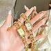 Womens Small Luxury Fashion Rectangular Chain Bracelet Quartz Watch Ladies Stainless Steel Band Dress Wristwatch Gold Silver (Gold)