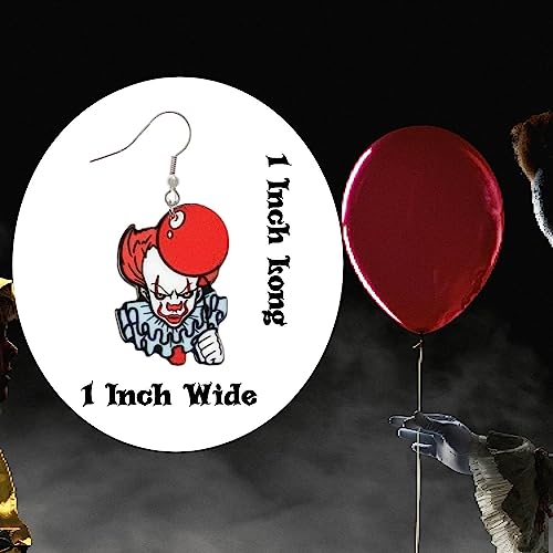 Clown Earrings for Women, Teens, Girls, Halloween and More. Terrifyingly Realistic Clown Costume Accessories: Complete Your Evil Clown Transformation with Creepy Clown Mask, Red Balloon, and Creepy Crown Accessories - Perfect Additions for Halloween, Cosplay, and Horror-themed Events2