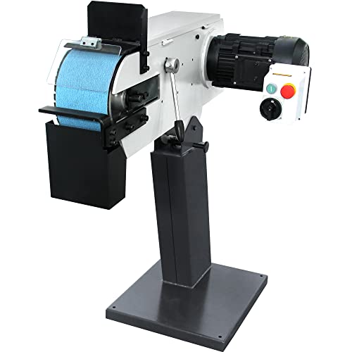 KAKA INDUSTRIAL Belt Grinder 6 inch x79 inch | BG-6 Dual-Speed Motor (69/135 ft/sec), Cast Iron Base, 220V 3PH | Industrial Metal/Wood Sanding