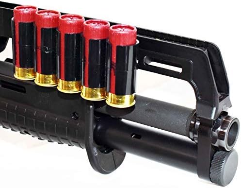 TRINITY 5 Round Shotgun Shell Holder with Picatinny Rail Mount Compatible with Kel-Tec KS7 12 Gauge Tactical Ammo Carrier Polymer Side Saddle Reload Accessory