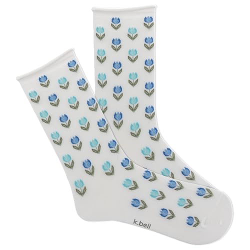 Image of K. Bell women's Fun Roll Top Crew Socks - 1 Pairs - Comfortable & Cute Fashion Gifts