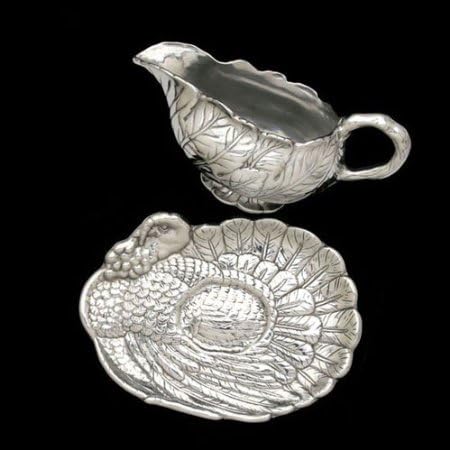 Arthur Court Turkey Gravy Boat, Set of 2