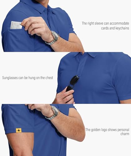 ZITY 5 Pack Mens Polo Shirt Short Sleeve Sports Golf Tennis T-Shirt Moisture-Wicking Summer Shirts2