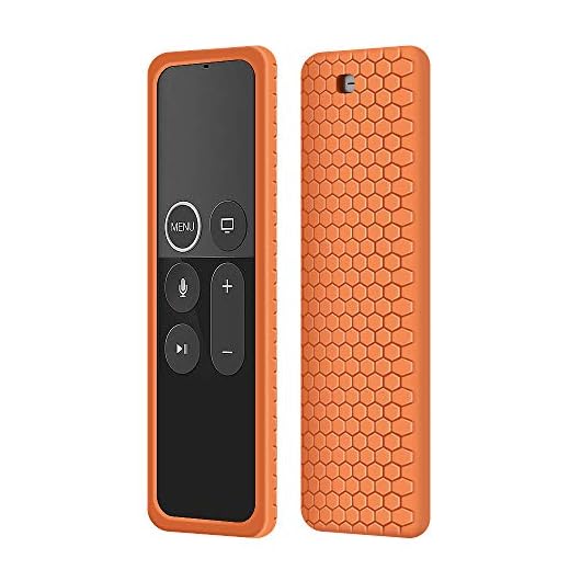 Remote Case for Apple TV 4K 4th 5th Generation, Protective Silicone Cover Lightweight [Anti Slip] Shock Proof Skin Holder for New Apple TV 4K 5th Siri Remote Controller (Orange)