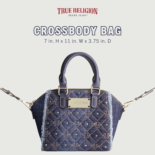 True Religion Crossbody Bag, Women's Faux Leather Mini Handbag with Adjustable Shoulder Strap, Beige, One Size2