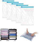 Amazon｜Hoxhyon 圧縮袋 旅行 衣類圧縮袋 極厚 35*50cm（5枚）約80