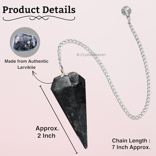 Image of Larvikite Pendulum Dowsing Tool - Natural Crystal Pendulum for Spiritual Guidance - Premium Dowser Pendulum for Accurate Divination and Energy Healing - Perfect for Energy Healing and Chakra Balancing - Handcrafted with Precision and Elegance