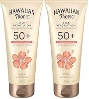 Hawaiian Tropic Silk Hydration Sunscreen Lotion SPF50+ 180ml, 12-Moisture, Non-greasy, 4-Hour Water Resistant (Pack of 2)