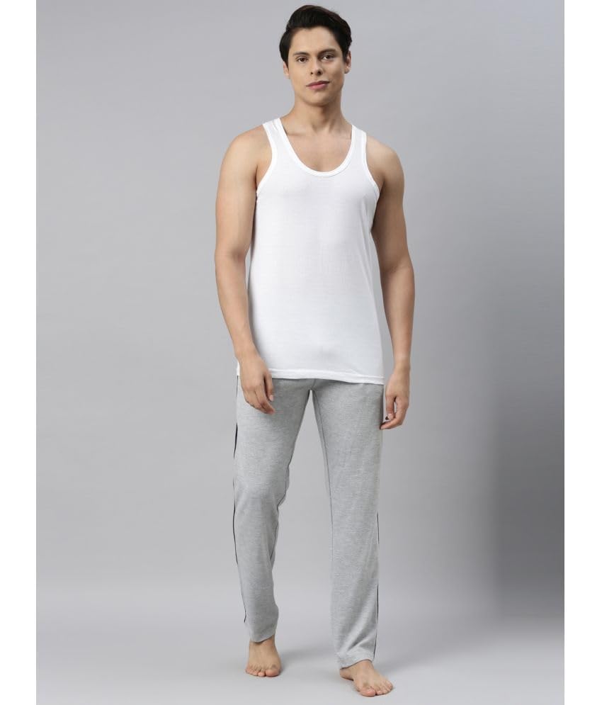 Image of INNERO Men's Vest | Cotton Sleevless Round Neck Vest, Baniyan, Ganji, Undershirt (White)