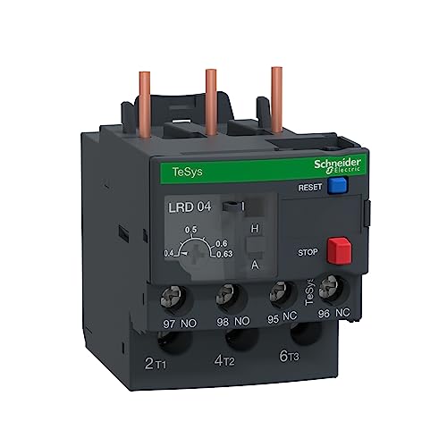 Schneider Electric Overload Relay, Trip Class: 10, Current Range: 0.40 to 0.63A, Number of Poles: 3 - LRD04
