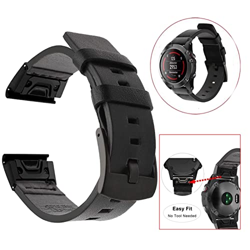 Bracelet de montre sport en cuir libération rapide pour Garmin Fenix 6X 6S 5X 935 - 3