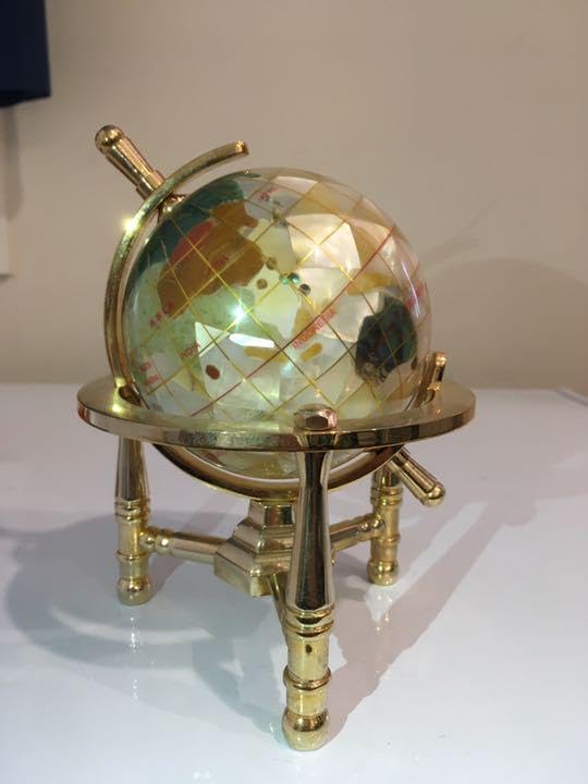 地球儀8㎝真珠貝 天然石 地球儀専門店(globe shop)・天然石シリーズ