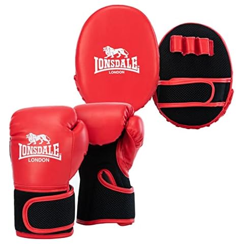 Lonsdale Red/Black Boxing Glove and Pad Set Cover