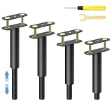 STEEIRO Juego de 4 Calzos, Patas Mueble Ajustables, Patas de Metal en Forma de T, Patas de Soporte para Somieres, Armarios, Sofás, Marcos de Cama, 18 – 33 cm