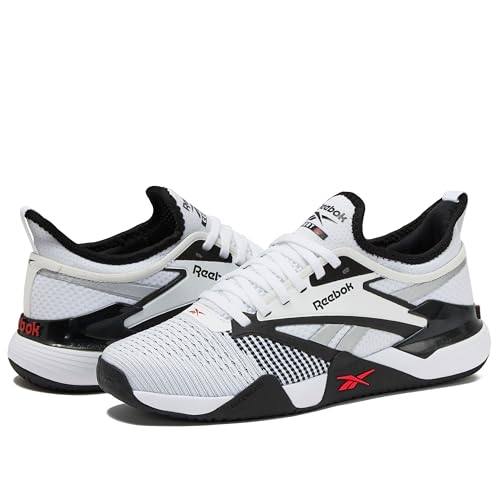 Reebok Nano Court Sport Men's Pickleball or Tennis Shoes for Men, Black/White/Energy Red, 11