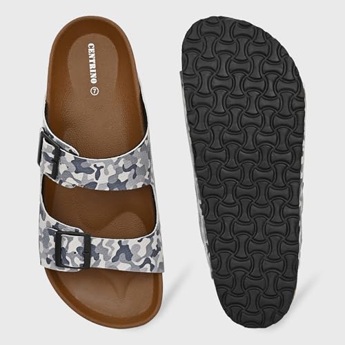Image of Centrino Men's Berkin-Style Slip-On Sandals | Open Toe Design | Soft PU Footbed | Lightweight & Comfortable | Arch Support | On-Grip Sole | Casual Outdoor Wear (9213)