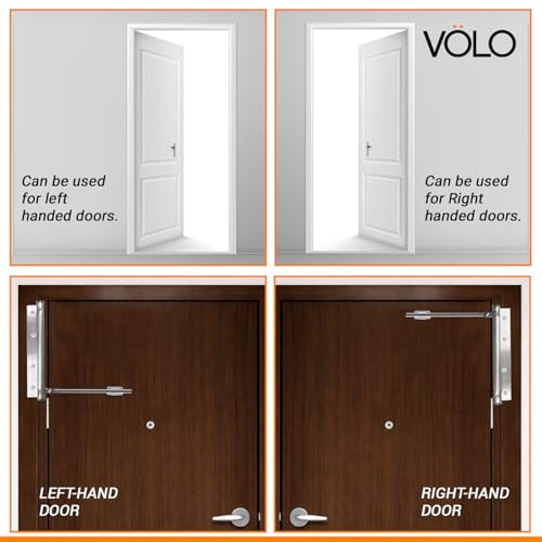 Image of VOLO Spring Door Closer Stainless Steel | Automatic Door Closing for Wooden, Residential & Commercial Doors | Durable Fitting Set Included | Pack of 1