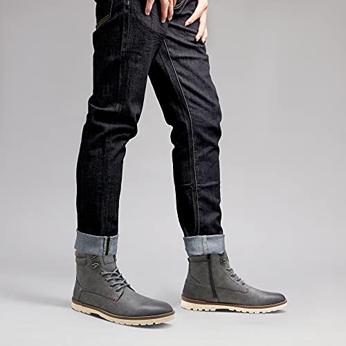 Vostey Men's Boots Casual Boots For Men Side Zipper Motorcycle Chukka Boots Mens Retro Outdoor Hiking Boots (Bmy8071 Grey 10) #TOP1