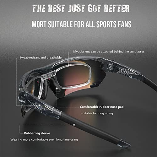 COMAXSUN Óculos de sol esportivos polarizados com 5 lentes intercambiáveis para homens e mulheres, c