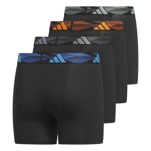 Image of adidas youth Performance Microfiber Boxer Briefs (4-pack Or 3-pack) Kids Graphic Underwear