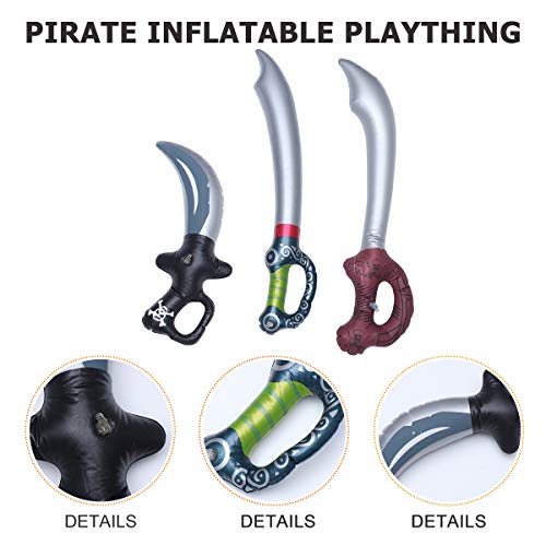BESPORTBLE 6 peças de espadas de pirata infláveis de PVC para crianças, acessórios de cosplay, artig