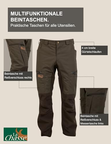 La Chasse® Stretch-Funktionshose Denver Jagdhose Herren Oliv/braun Jägerhose Stretchhose für die Jagd Dehnbund von Oefele Jagd