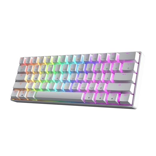 HK Gaming GK61 60% v3 | Hotswap Mechanical Gaming Keyboard | 61 Keys Multi Color RGB LED Backlit for PC/Mac Gamer | US Layout (White, Cherry Mx Speed Silver)