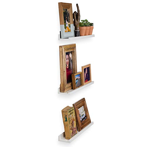 Wallniture Denver Wall Mounted Floating Shelves For Nursery Decor - Kid’s Room Bookshelf Display - Picture Ledge White 22 Inch Set Of 3 #TOP6