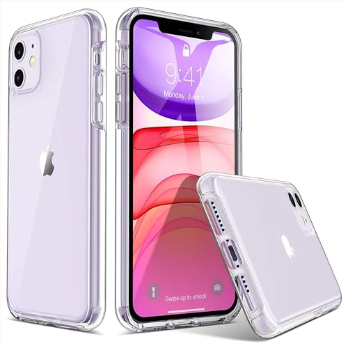 Clear Case for iPhone 12 Anti-Yellowing Transparent Protective Phone Case Slim 5G Compatible Cover with Raised Bezels & Wireless Charging Support