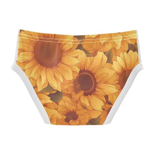 KLL Sunflowers Pattern Artistic Toddler Boys' Cotton Athletic Underwear Breathable Undies2