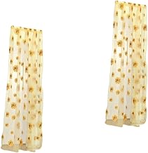 Garneck 2 Peças De Persianas Transparentes Cortinas De Voile Cortinas Impressas Cortinas Transparentes Cortinas Com Babados Cortinas De Tela De Janela Painel De Janela Transparente