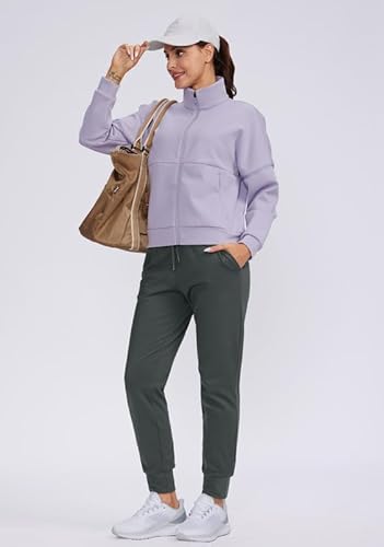 Viodia Calças de moletom femininas forradas com lã térmica de inverno à prova d'água para clima fri