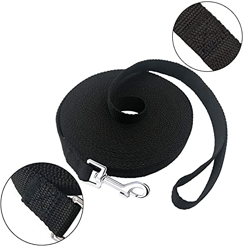 Petgogo 15Ft 20Ft 30Ft 40Ft 50Ft Long Dog/Puppy Lead Obedience Recall Training Dog Leashes For Small Medium Dogs Camping, Training, Play, Or Backyard (15 Ft, Black) #TOP1