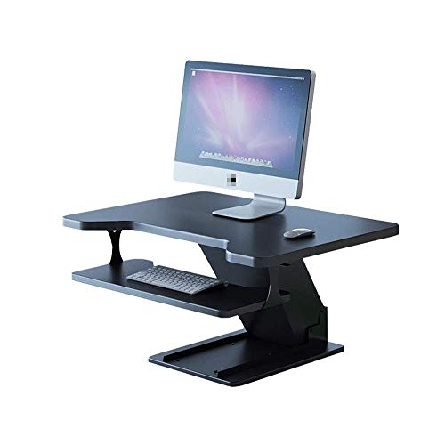 Höhenverstellbarer Stehpult Stehpult-Standrohr mit ergonomischem Tastatur-Maus-Deck (Tisch: schwarz Größe: Einheitsgröße)