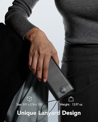 VRURC Portable Charger 20000mAh with Built in Fast Charging Cables,Power Bank PD 18W QC 3.0 Quick Charge USB C Battery Pack with 5 Outputs & 2 Inputs Compatible with Smart phones - Image 7