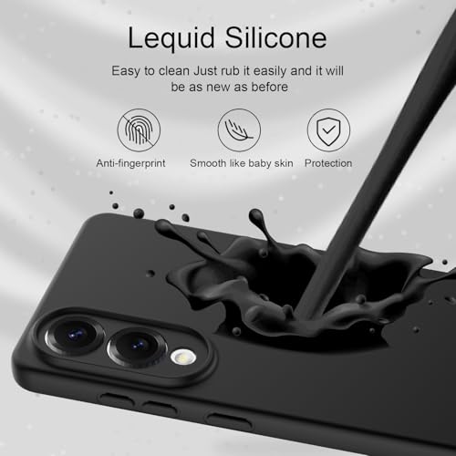 Taneny Silicone Case for Samsung Galaxy S25 Edge, Durable and Stylish Drop Tested Soft Silicone Gel Rubber Slim Fit Shockproof Protection Phone Cover for Galaxy S25 Edge (Black) - image 4